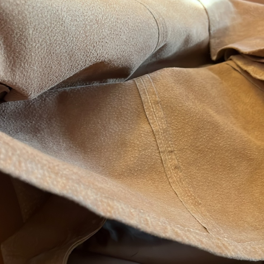 A.M.I. 100% LEATHER LONG TAN SKIRT Size 10 - Picture 10 of 10